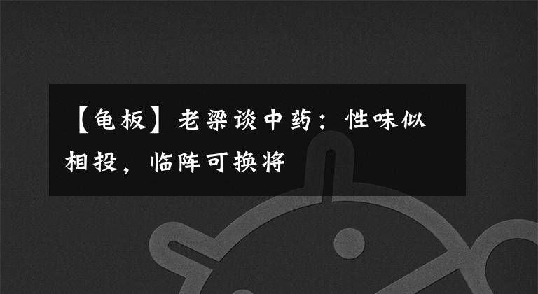 【龟板】老梁谈中药：性味似相投，临阵可换将