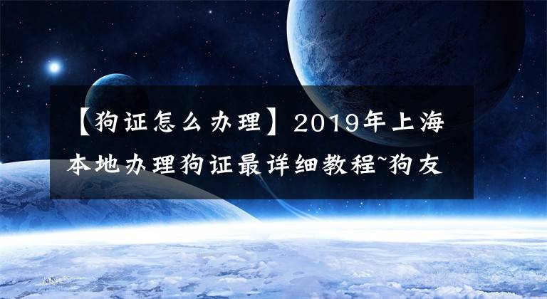 【狗证怎么办理】2019年上海本地办理狗证最详细教程~狗友们看这一篇就够了