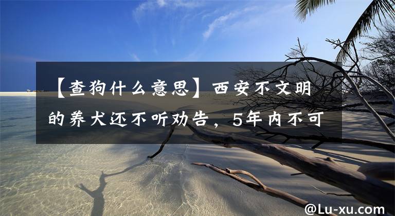 【查狗什么意思】西安不文明的养犬还不听劝告，5年内不可能养狗。