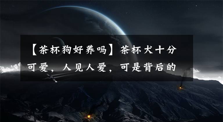 【茶杯狗好养吗】茶杯犬十分可爱,人见人爱,可是背后的残忍真相却令人泪目