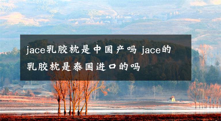 jace乳胶枕是中国产吗 jace的乳胶枕是泰国进口的吗