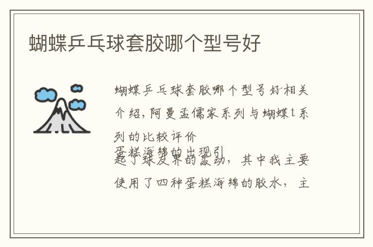 蝴蝶乒乓球套胶哪个型号好