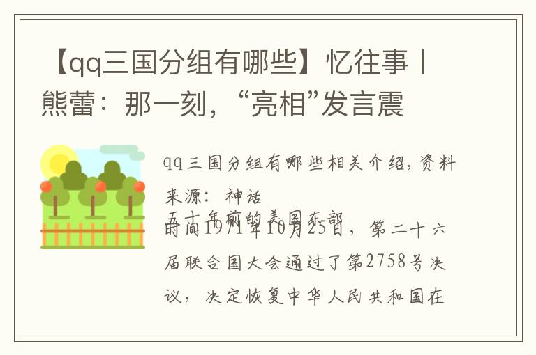 【qq三国分组有哪些】忆往事丨熊蕾:那一刻,“亮相”发言震撼世界