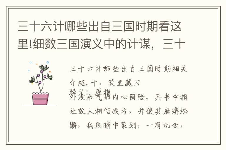 三十六计哪些出自三国时期看这里!细数三国演义中的计谋，三十六计居然一个不少！（第2/4篇）