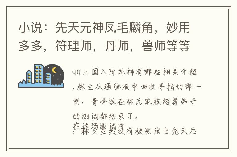 小说:先天元神凤毛麟角,妙用多多,符理师,丹师,兽师等等