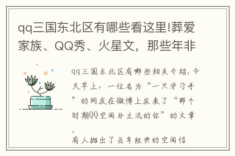 qq三国东北区有哪些看这里!葬爱家族、QQ秀、火星文，那些年非主流的你，还记得这些吗？