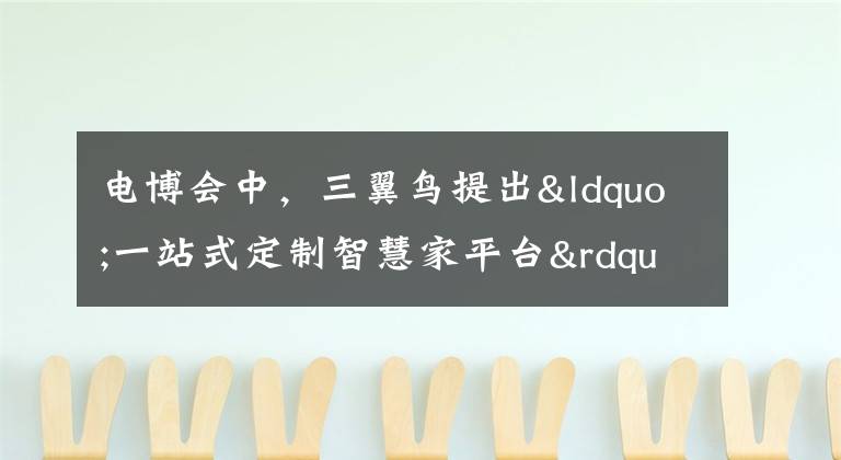 电博会中,三翼鸟提出“一站式定制智慧家平台”