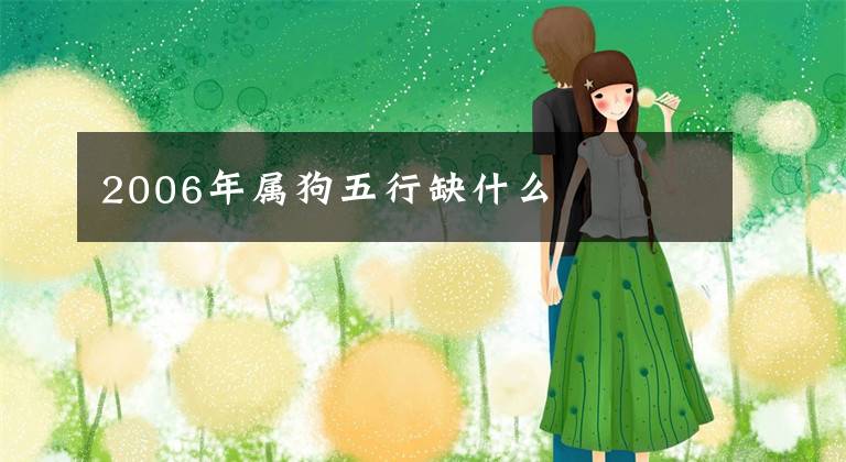 2006年属狗五行缺什么