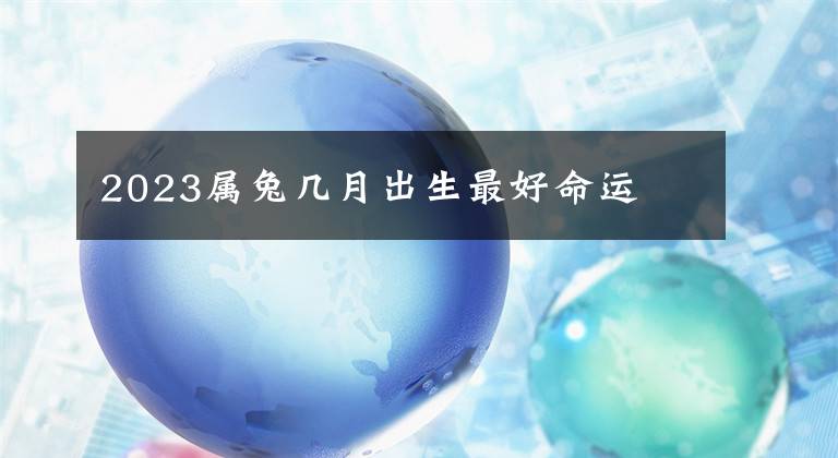 2023属兔几月出生最好命运