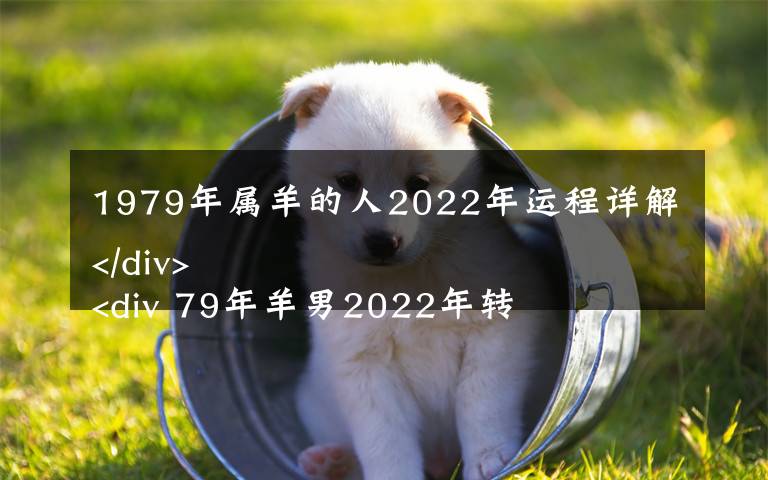 1979年属羊的人2022年运程详解
 79年羊男2022年转大运