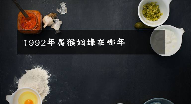 1992年属猴姻缘在哪年