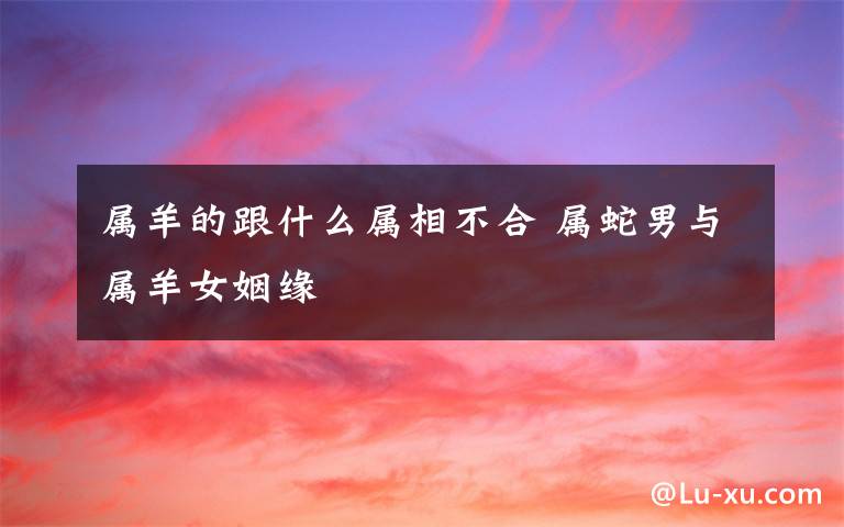 属羊的跟什么属相不合 属蛇男与属羊女姻缘