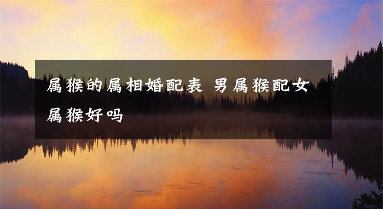 属猴的属相婚配表 男属猴配女属猴好吗