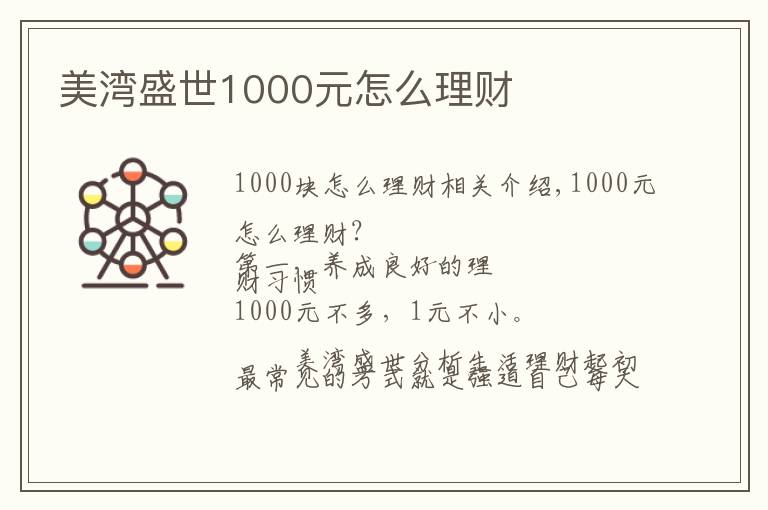 美湾盛世1000元怎么理财