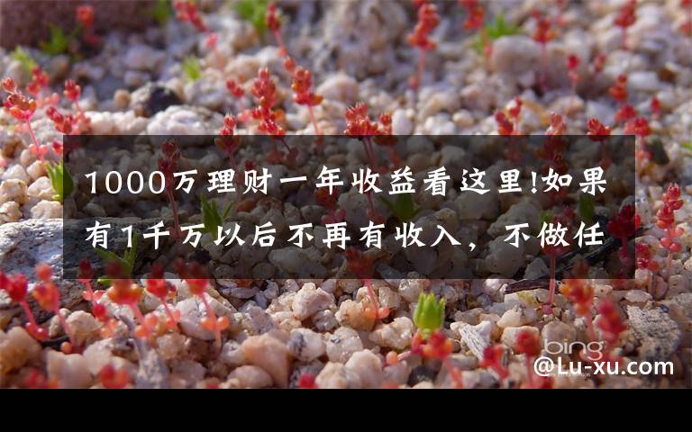 1000万理财一年收益看这里!如果有1千万以后不再有收入，不做任何理财，够花一辈子吗？