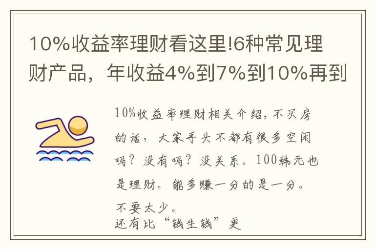 10%收益率理财看这里!6种常见理财产品，年收益4%到7%到10%再到无限，你怎么选