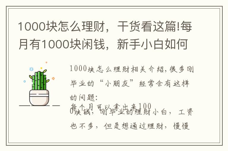 1000块怎么理财，干货看这篇!每月有1000块闲钱，新手小白如何理财？
