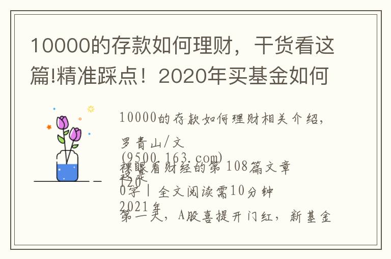 10000的存款如何理财,干货看这篇!精准踩点!2020年买基金如何用1万赚到16万