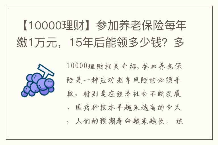 【10000理财】参加养老保险每年缴1万元,15年后能领多少钱?多长时间回本?