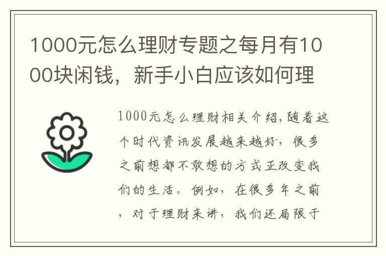 1000元怎么理财专题之每月有1000块闲钱,新手小白应该如何理财?