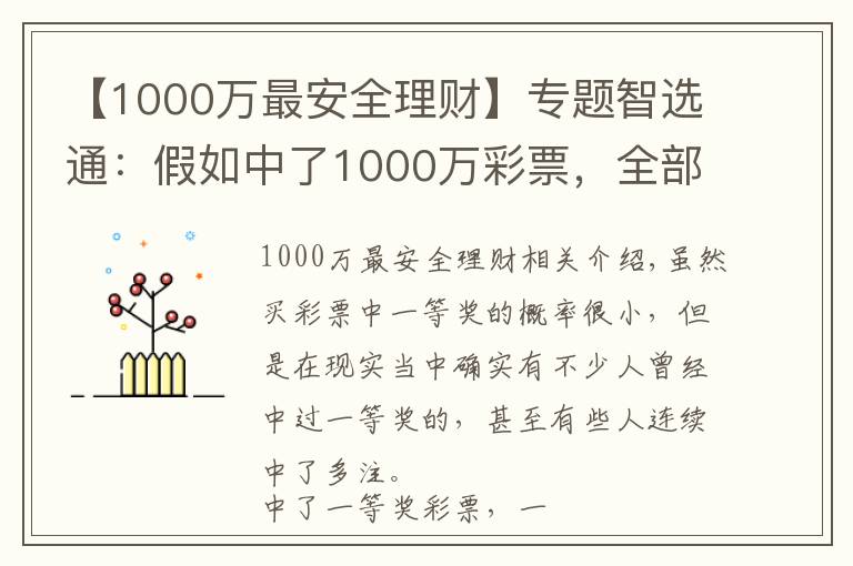 【1000万最安全理财】专题智选通:假如中了1000万彩票,全部存银行吃利息