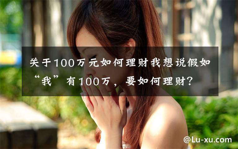 关于100万元如何理财我想说假如“我”有100万，要如何理财？