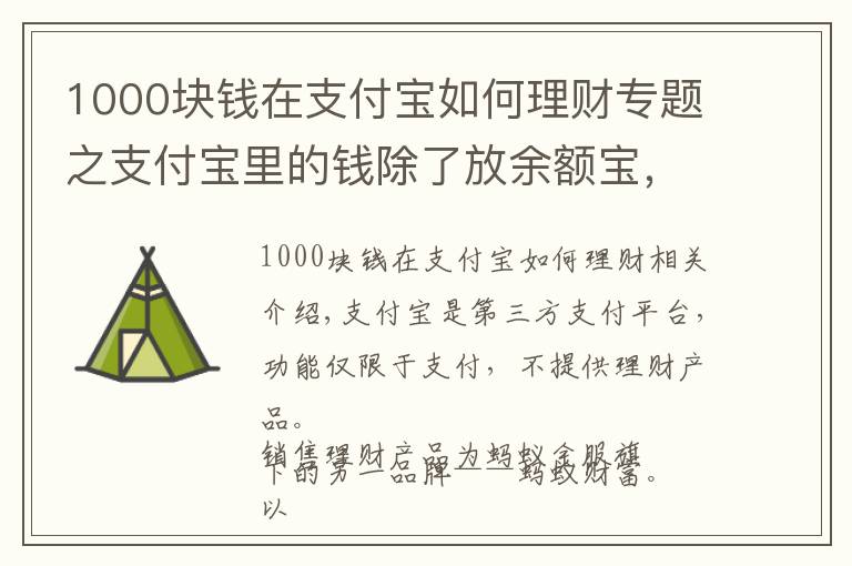 1000块钱在支付宝如何理财专题之支付宝里的钱除了放余额宝，还可以如何理财？有什么理财产品？