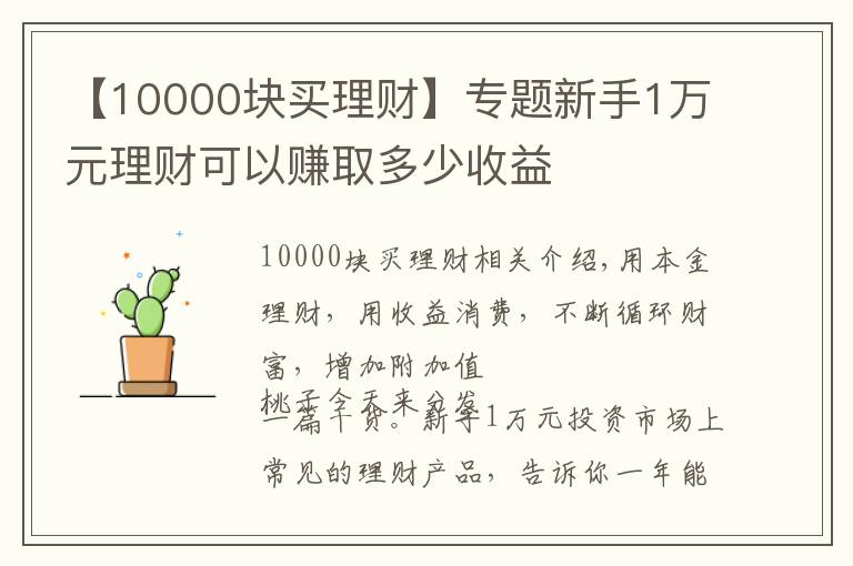 【10000块买理财】专题新手1万元理财可以赚取多少收益