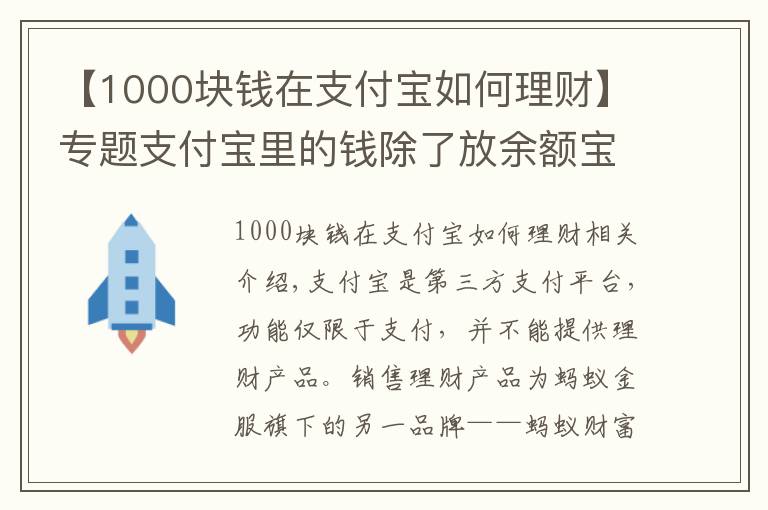 【1000块钱在支付宝如何理财】专题支付宝里的钱除了放余额宝,还可以如何理财?有什么理财产品?
