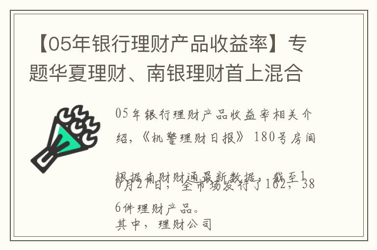 【05年银行理财产品收益率】专题华夏理财、南银理财首上混合榜，募集规模3.04亿，“大而强”或“小而美”，银行理财该怎么选？丨机警理财日报（10月28日）