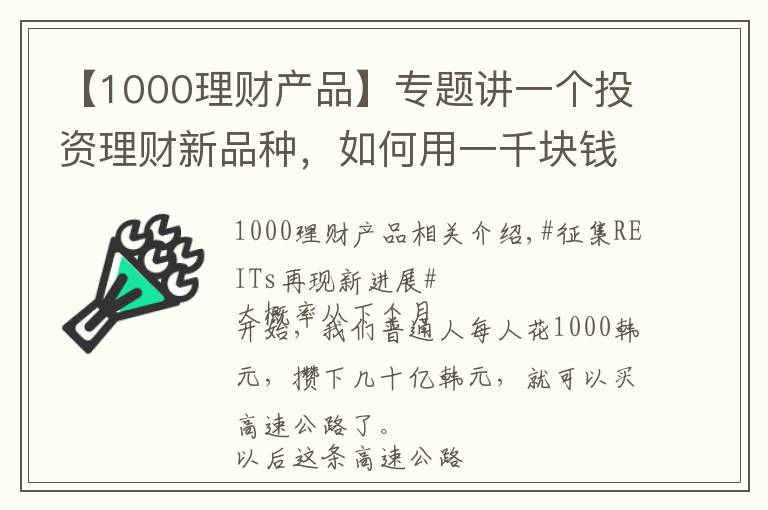 【1000理财产品】专题讲一个投资理财新品种，如何用一千块钱购买一条高速公路