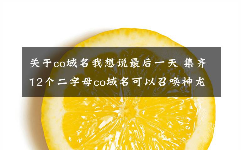 关于co域名我想说最后一天 集齐12个二字母co域名可以召唤神龙