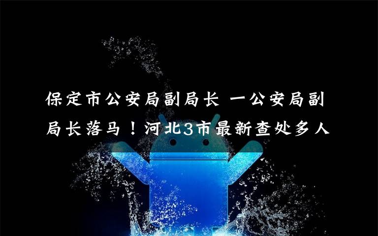 保定市公安局副局长 一公安局副局长落马!河北3市最新查处多人