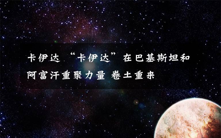 卡伊达 “卡伊达”在巴基斯坦和阿富汗重聚力量 卷土重来