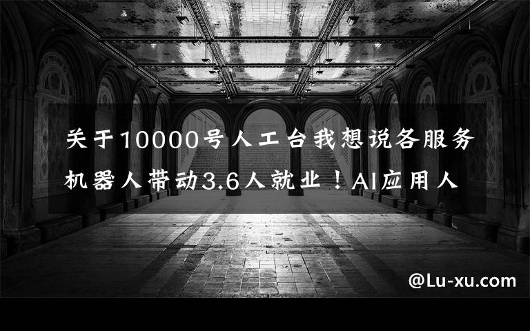 关于10000号人工台我想说各服务机器人带动3.6人就业!AI应用人才的差距很大