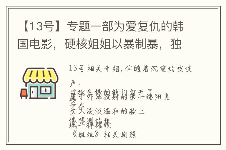 【13号】专题一部为爱复仇的韩国电影,硬核姐姐以暴制暴,独闯龙潭
