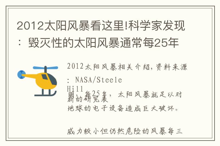 2012太阳风暴看这里!科学家发现：毁灭性的太阳风暴通常每25年左右袭击地球一次