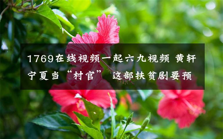 1769在线视频一起六九视频 黄轩宁夏当“村官” 这部扶贫剧要预定爆款?