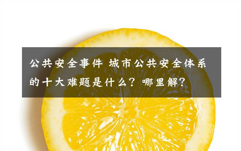 公共安全事件 城市公共安全体系的十大难题是什么?哪里解?