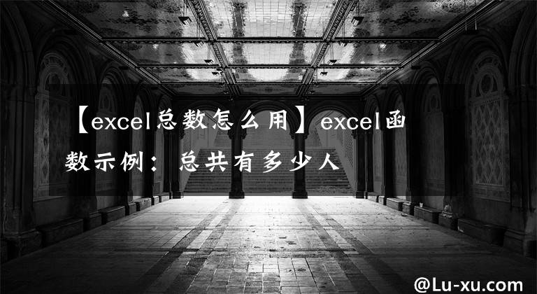 【excel总数怎么用】excel函数示例:总共有多少人
