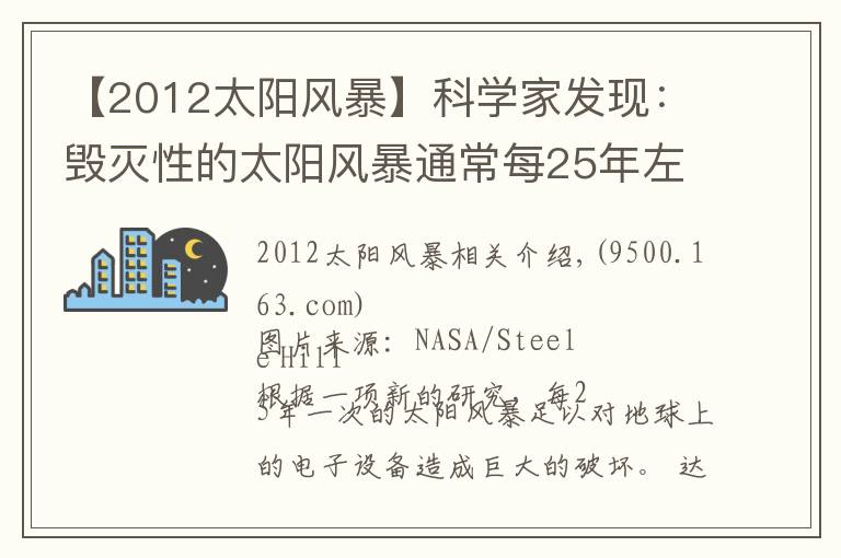 【2012太阳风暴】科学家发现:毁灭性的太阳风暴通常每25年左右袭击地球一次