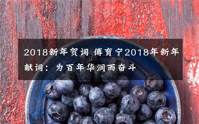 2018新年贺词 傅育宁2018年新年献词:为百年华润而奋斗