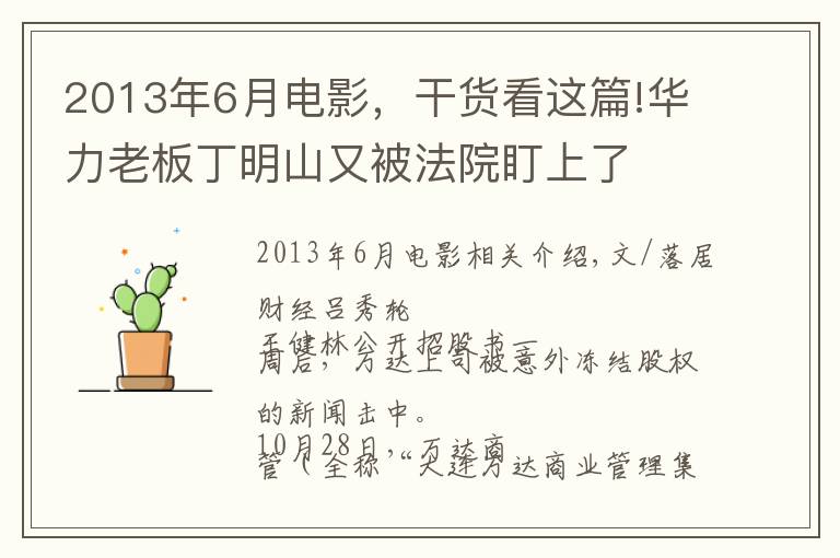 2013年6月电影,干货看这篇!华力老板丁明山又被法院盯上了