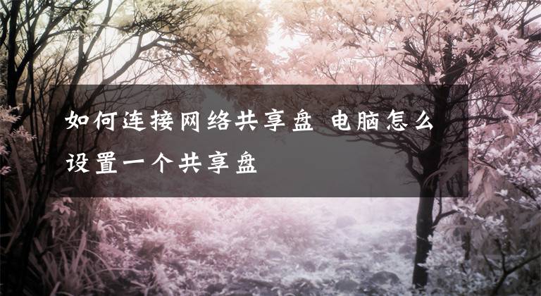 如何连接网络共享盘 电脑怎么设置一个共享盘
