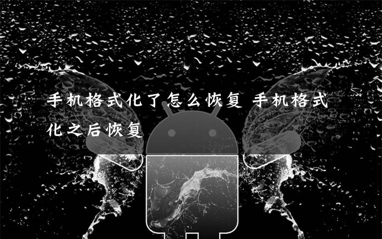 手机格式化了怎么恢复 手机格式化之后恢复