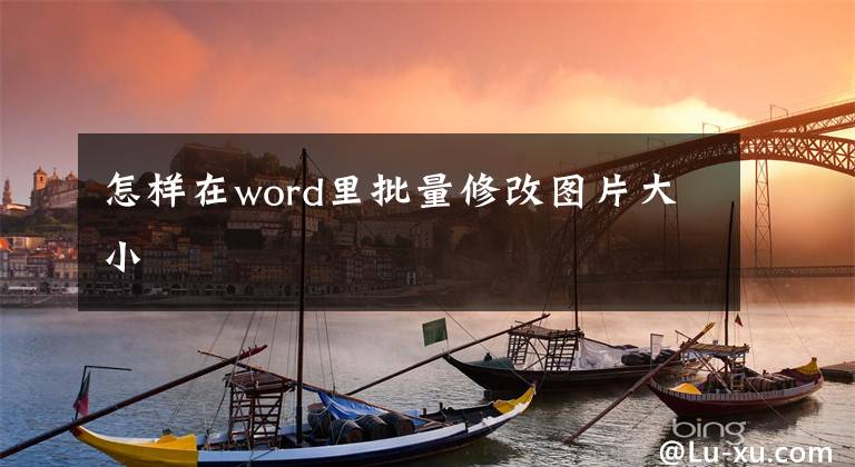 怎样在word里批量修改图片大小