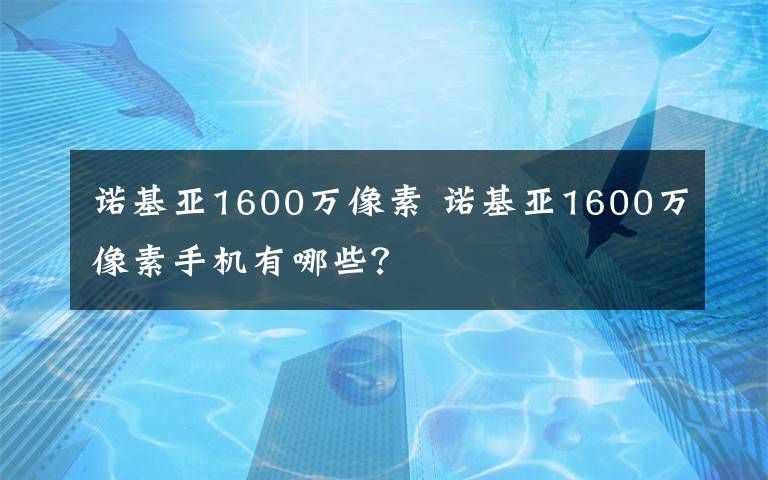 诺基亚1600万像素 诺基亚1600万像素手机有哪些?