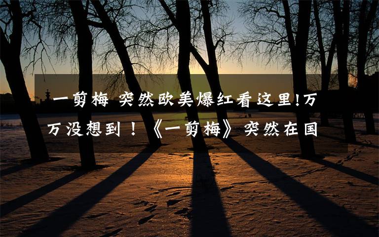 一剪梅 突然欧美爆红看这里!万万没想到!《一剪梅》突然在国外爆红!就因为这句歌词……