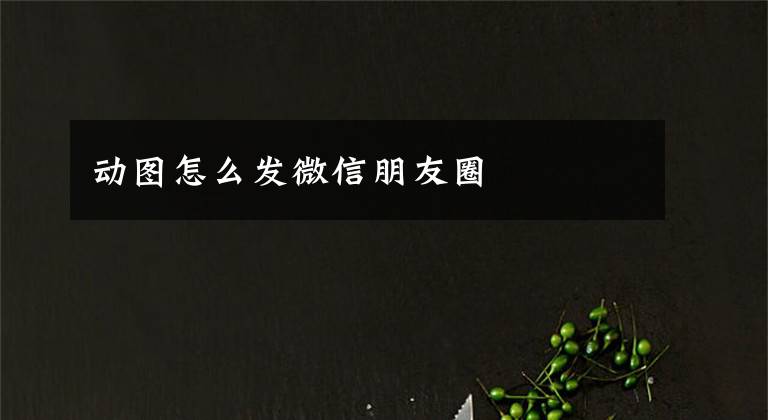 动图怎么发微信朋友圈