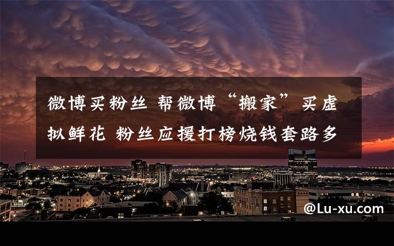 微博买粉丝 帮微博“搬家”买虚拟鲜花 粉丝应援打榜烧钱套路多